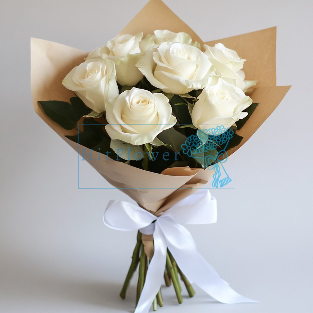 Букет из 7 белых роз Букет роз 7 белых роз