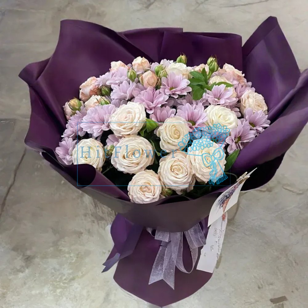 Букет цветов Версаль Букет цветов из: Розы и Хризантемы